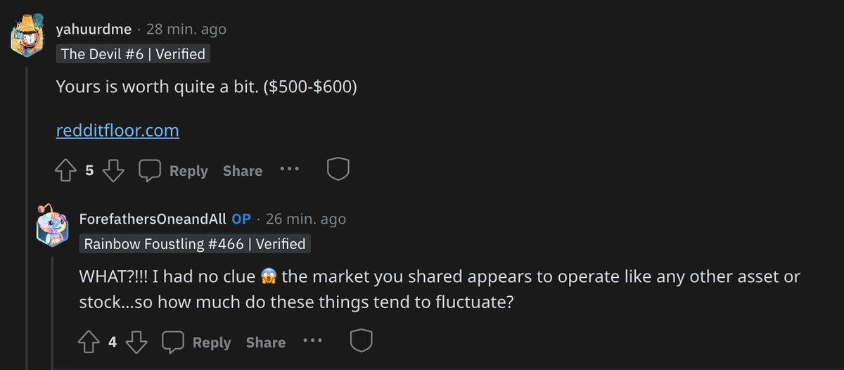 u_mvea's tweet photo. Clueless Redditor discovers his Rainbow #Foustling #RedditAvatar #RedditNFT is worth a bit of money. @Reddit @TylerFoust13
Source: https://t.co/sZhXE5C1eu https://t.co/ODoDK9iaIi