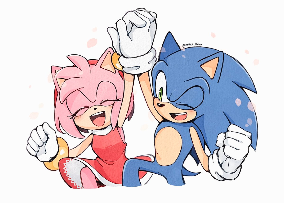 ソニック 「恋人繋ぎ!!#Sonamy #SonicTheHedgehog 」|みいさのイラスト