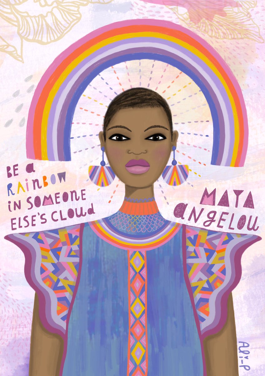 Here’s my lil contribution to @maryannehobbs #artiseverywhere @BBC6Music An illustration inspired by the mighty Maya Angelou 🌈 Thanks for the music Maryanne! Xxx Instagram.com/ali_p_art alip-art.com ❤️❤️❤️