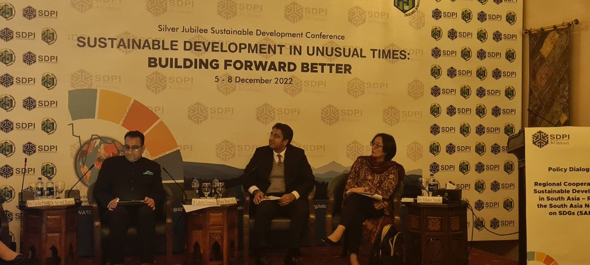 SSWA_UNESCAP's tweet photo. Policy Dialogue on Regional Cooperation for Sustainable Development in SSWA – Role of SANS held today, Chaired by Mr. Rana Ihsan Afzal Khan, Coordinator to PM on Commerce & Industries, Pakistan and Moderator Ms. Mikiko Tanaka, Head @SSWA_UNESCAP
@UNESCAP #SANSSDGPROJECT https://t.co/XSyeoUTTy9