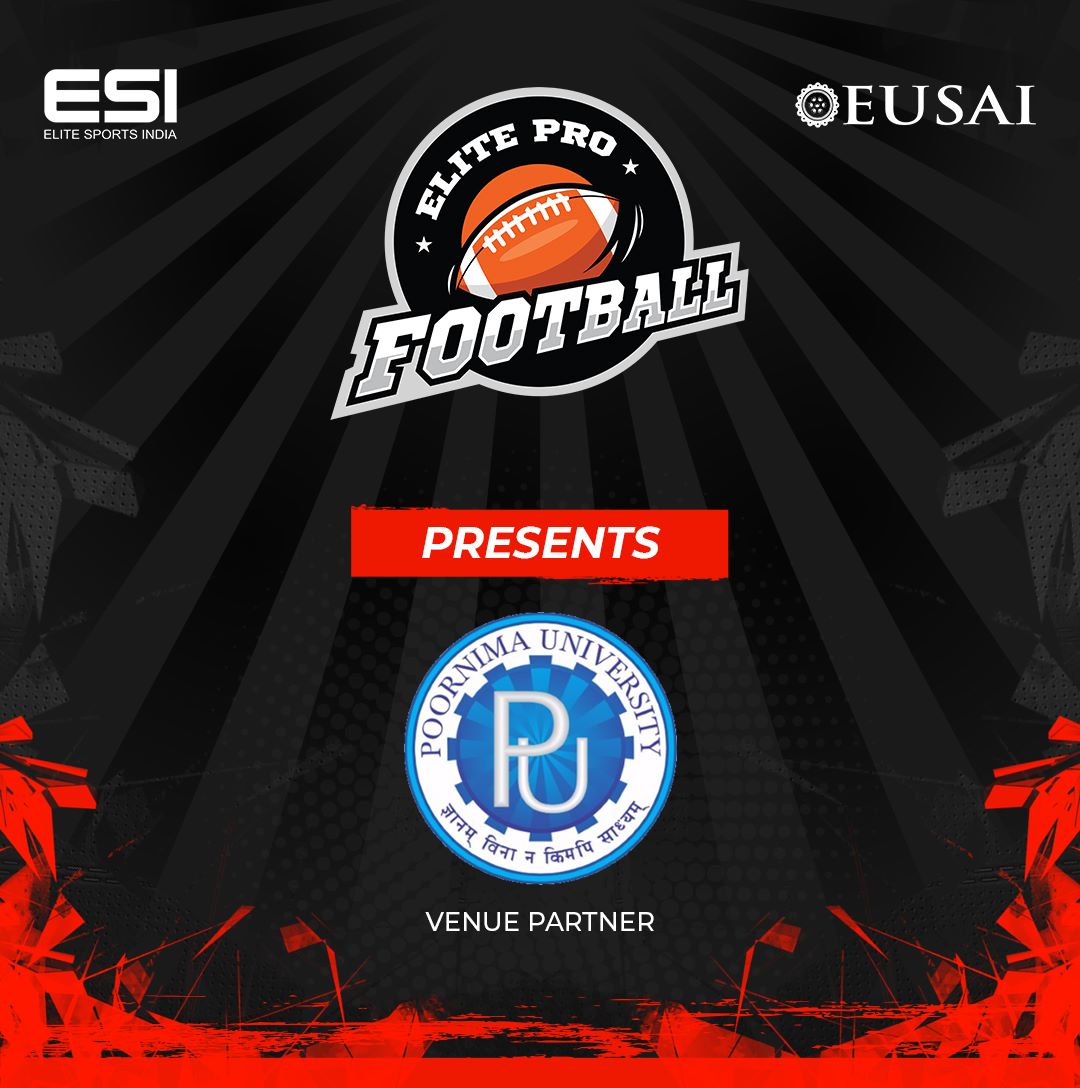 Poornima University aka Pornima panthers on the field are our official Venue partners 🏟️ for the Elite Pro Football Exhibition Games🏈
#americanfootball #Esi #eusai #exhibitiongames #football #profootball #competetivefootball #offence  #quarterback #poornimapanthers #university