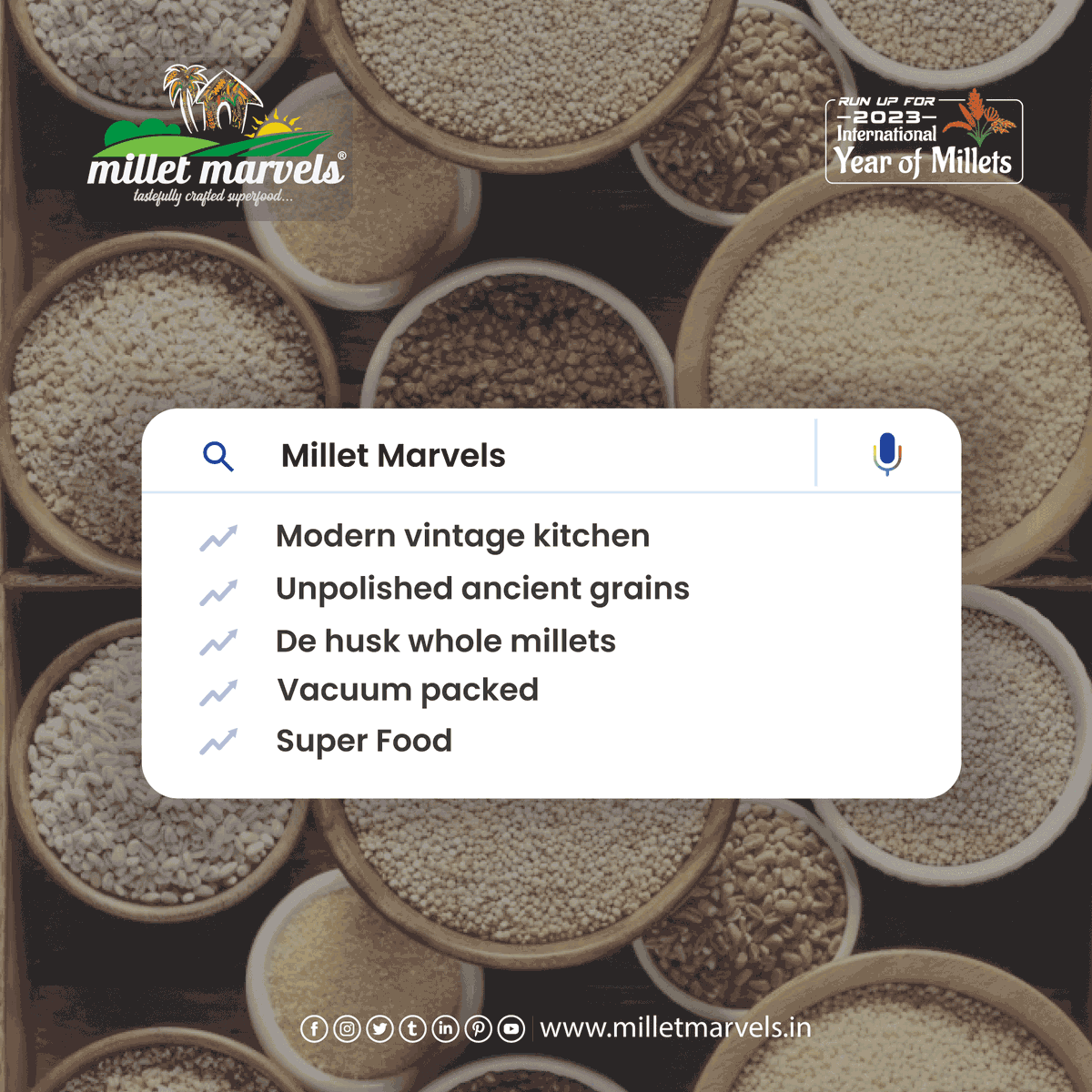MilletMarvels's tweet photo. Tastefully Crafted Super Food . . .
#milletmarvels #nutrihub #iimr #superfood #iyom2023 #millets #cloudkitchen #vintagekitchen #scientificmethod #franchiseopportunities #glutenfree #food #instantfoods #healthylifestyle #vegetarian #plantprotein #nutritiousfood https://t.co/tUjbpEuVXb