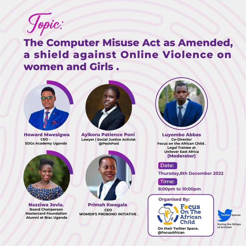 HowardMwesigwa's tweet photo. Tonight, I'll be adding my voice to that of the many activists across the globe, in augmenting the discourse around GBV,in the context of the #16DaysOfActivismAgainstGBV Particularly, we'll be interrogating the new statutory valves. @PrimahKwagala @PeshPoni @FocusAfrican https://t.co/KAUpIHqsD5