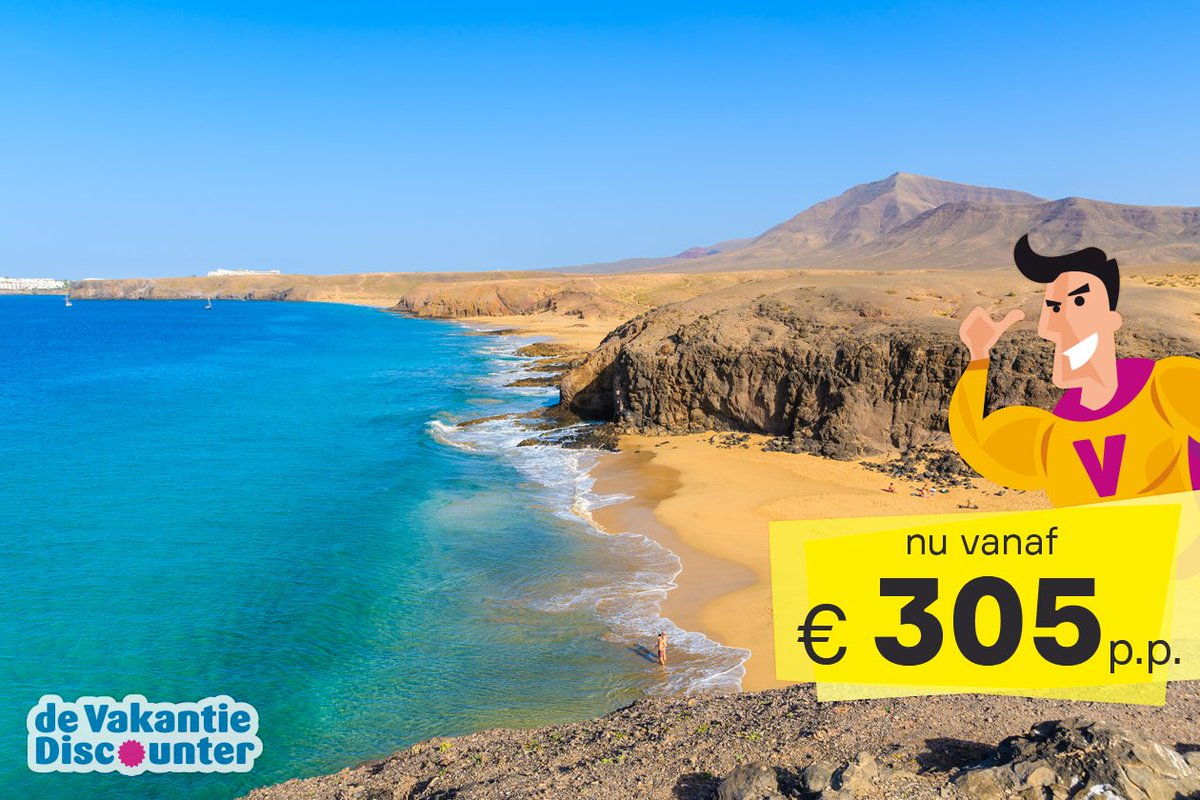 VakDisBe's tweet photo. ☀ Ruil jij de regen in voor zon? Op Lanzarote is het nu 25 ℃. ☀ 

Ideale temperaturen om het vulkanische landschap te ontdekken. Én om een zomerse cocktail te bestellen op het strand. 😎

Check snel deze dagdeal ➡ https://t.co/j20BIbH0iR https://t.co/ESH2muoZ67