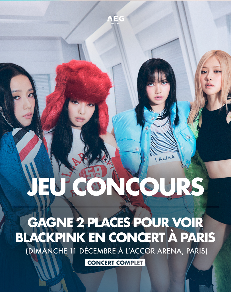 AEGPresentsFR's tweet image. 🎀 CONCOURS #BLACKPINK

#BLINKS, on vous offre une dernière chance pour tenter de remporter deux places pour un des deux concerts complets de @BLACKPINK à l'@Accor_Arena : celui du dimanche 11 décembre ! 💓

✨ Tirage au sort le 10 décembre à 17h

#BORNPINKPARIS #BlackpinkinPARIS