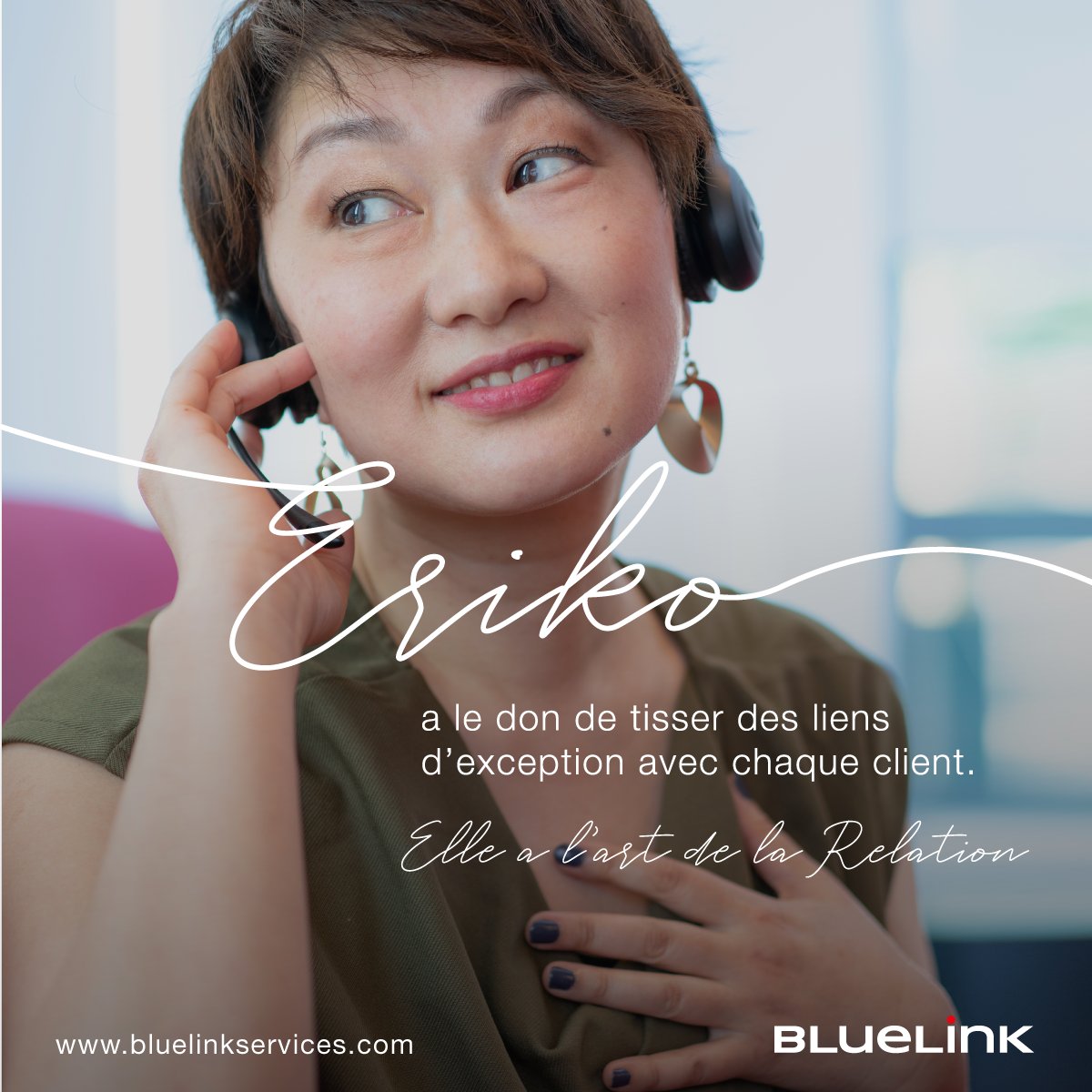 🤝❤️ « L’exception, c’est réussir à rendre extra l’ordinaire. Il n’y a pas de demande « ordinaire », chacune requiert une attention toujours renouvelée et toute particulière » : pour Eriko, conseillère clientèle chez #BlueLink, la #relation est un art🎨