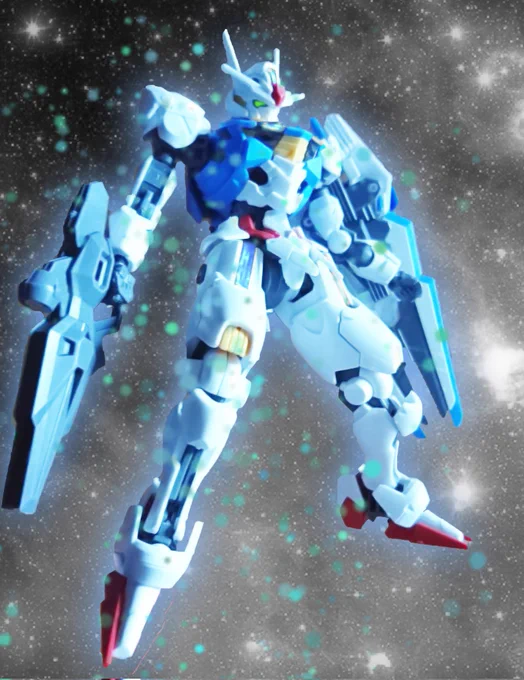 #水星の魔女 #ガンプラ写真加工で青エアリアル! 