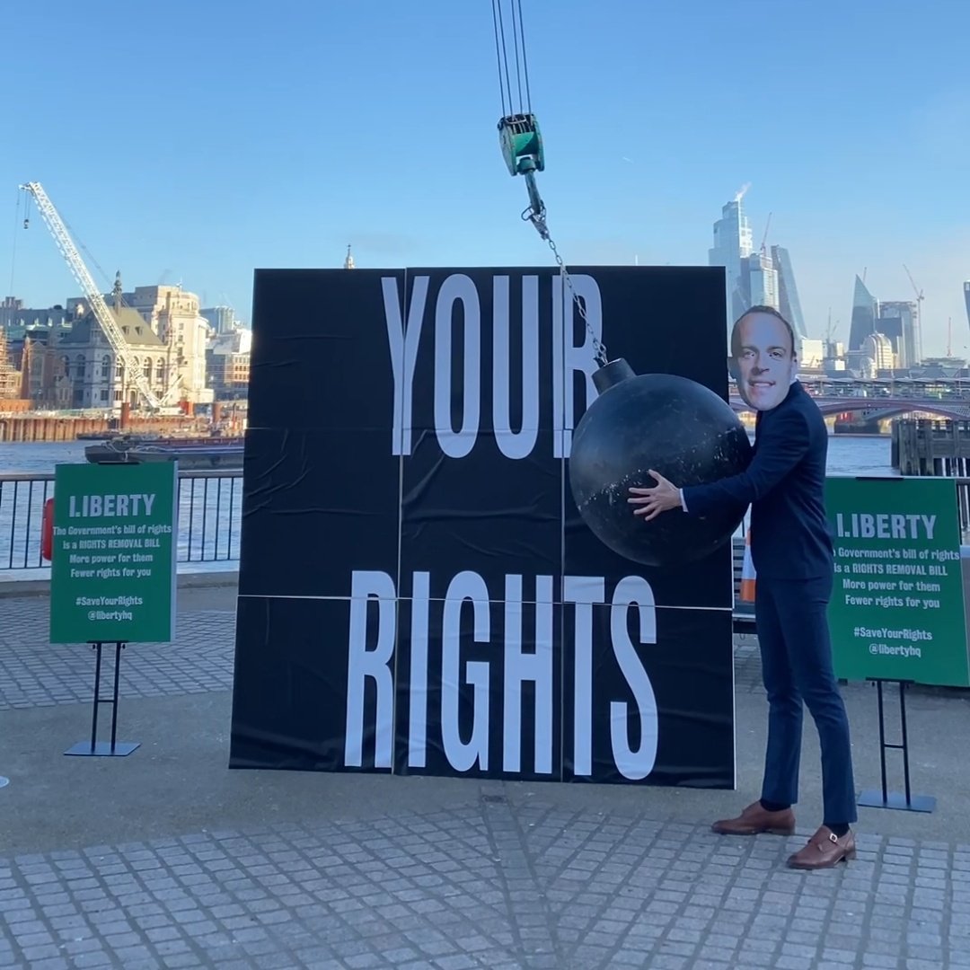 The Government is swinging a wrecking ball at your basic human rights The #RightsRemovalBill means more power for them, fewer rights for you Speak up to #SaveYourRights