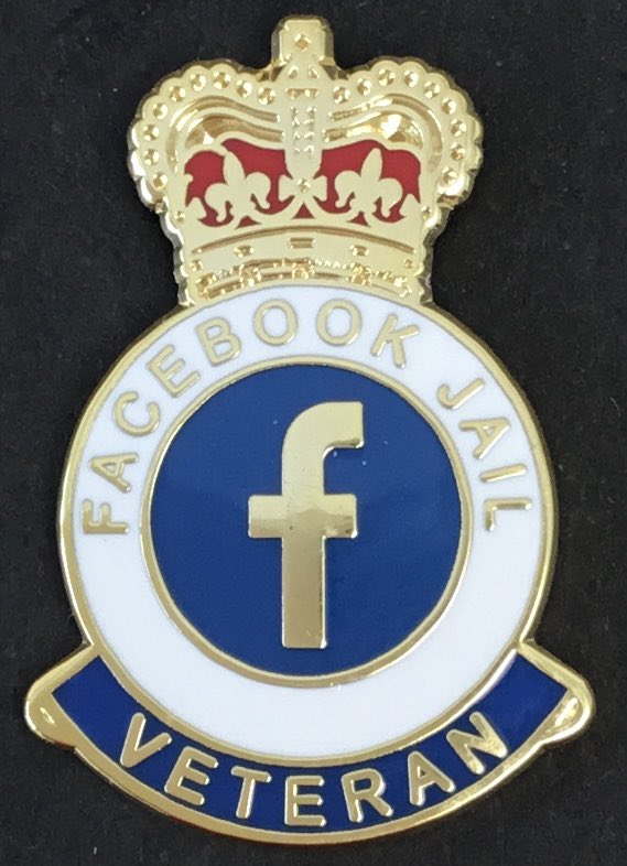 on Twitter "Facebook Jail Veteran Novelty Enamel Pin