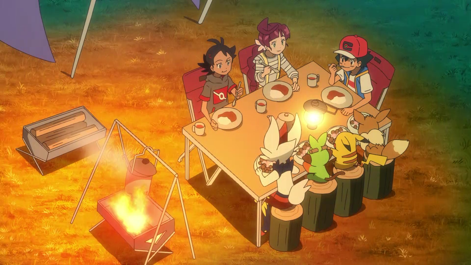 アニメ ポケットモンスター 公式 アニポケ 第135話 ポケモン きみにあえてよかった たくさんのポケモンがいる 自然豊かな森で キャンプを楽しむサトシ ゴウ コハル それぞれの挑戦を終えた中で感じた 大切なポケモンへの気持ちを語り合い
