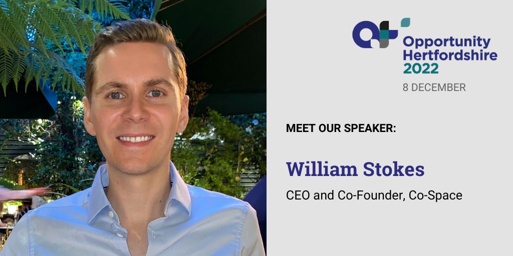 With thanks to @mrwilliamstokes, CEO &amp; Co-Founder 
<a href="/wearecospaceuk/">Co-Space</a> #OpportunityHerts