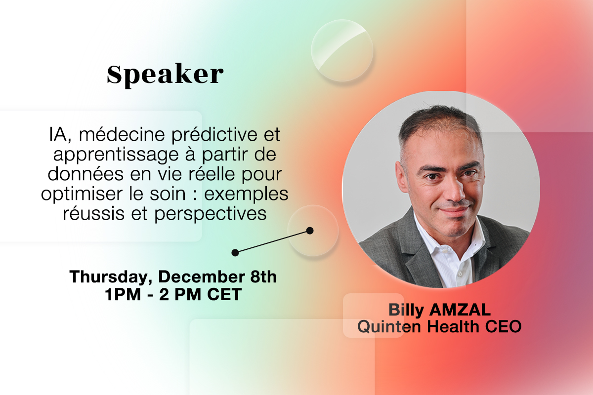 [#QuintenHealth📆]
Today, Billy AMZAL (QH CEO) will give a talk about '𝘼𝙄,𝙋𝙧𝙚𝙙𝙞𝙘𝙩𝙞𝙫𝙚 𝙈𝙚𝙙𝙞𝙘𝙞𝙣𝙚 𝙖𝙣𝙙 𝙍𝙒𝘿 𝙇𝙚𝙖𝙧𝙣𝙞𝙣𝙜 𝙩𝙤 𝙊𝙥𝙩𝙞𝙢𝙞𝙯𝙚 𝘾𝙖𝙧𝙚: 𝙎𝙪𝙘𝙘𝙚𝙨𝙨𝙛𝙪𝙡 𝙀𝙭𝙖𝙢𝙥𝙡𝙚𝙨 𝙖𝙣𝙙 𝙋𝙚𝙧𝙨𝙥𝙚𝙘𝙩𝙞𝙫𝙚𝙨' at #SNFMI85 Congress btw 1pm-2pm