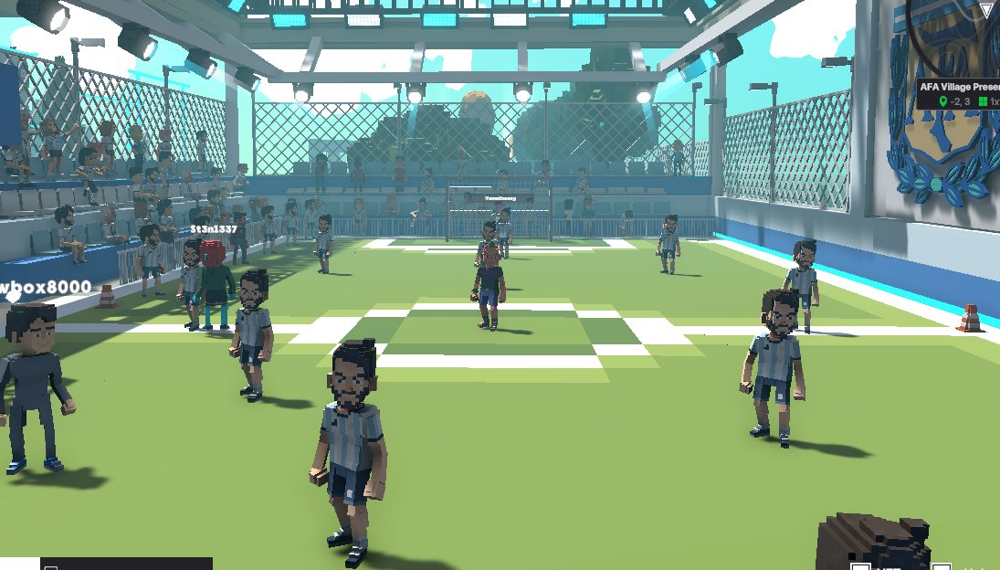 traccyrap's tweet photo. @TheSandboxGame @aera_football @Argentina I dived in the AFA Village presented by OneFootball, check out my screenshot 👇⚽ https://t.co/fD7bVauIVJ