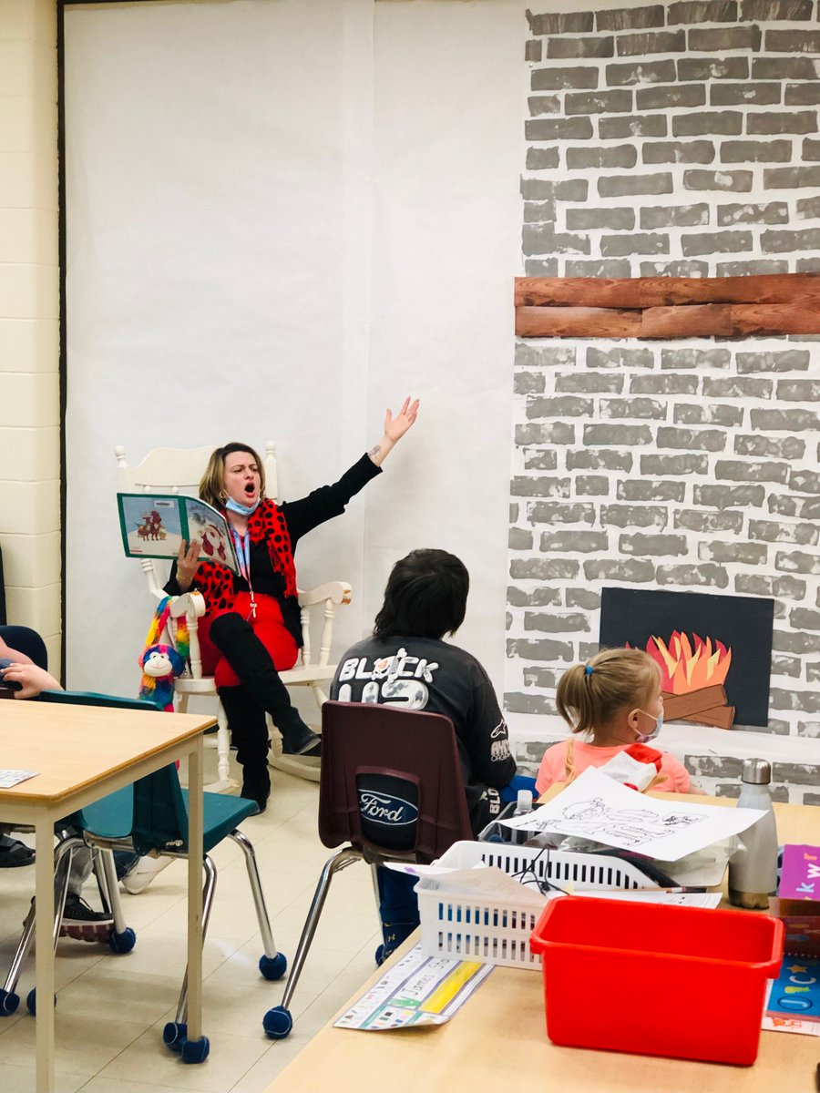 Mrs.Denne reading by the fire 🔥