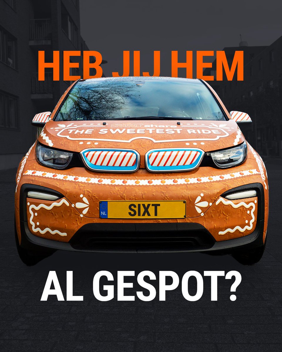 Vind jij onze Sweetest Rides? Post een foto, tag <a href="/sixtnl/">Sixt Nederland</a> en krijg € 10! En als extra kerstcadeau: je rijdt alle gingerbread auto’s voor een vaste lage prijs van 19 cent per minuut.