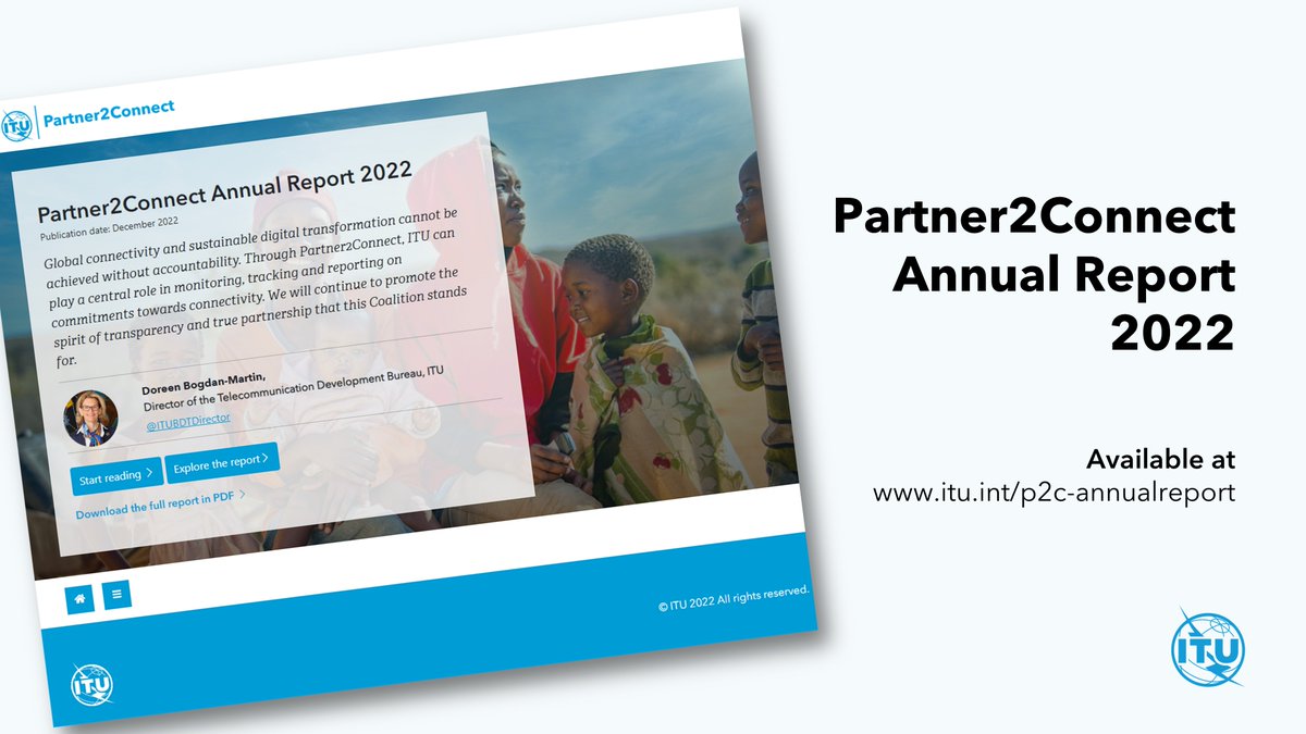 ITUBDTDirector's tweet photo. 📝It brings me great pleasure to launch today the interactive P2C Annual Report! 

It provides a thorough overview of the exceptional achievements during the first year of #Partner2Connect Digital Coalition! 
https://t.co/0vlSLMorHu https://t.co/WqUzgNDC1v