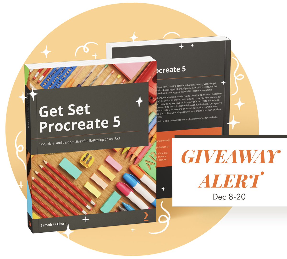 Happy December! Before holiday season arrives, Packt and I are giving away 2 print copies and 3 ebooks of my book 'Get Set Procreate 5: A practical guide to illustrating on an iPad filled with tips, tricks, and best practices'. 🎉

Rules below!!