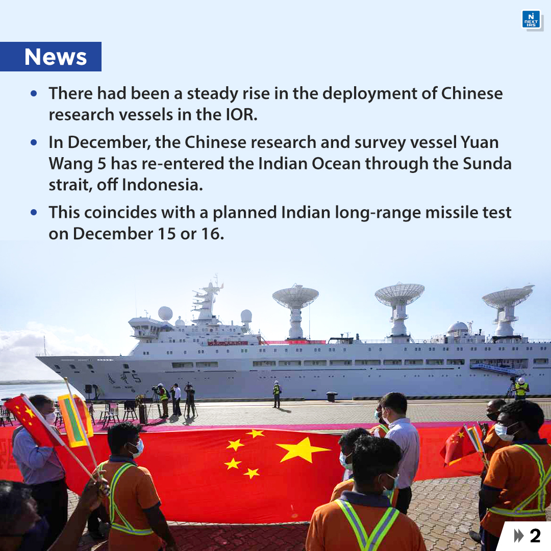 NEXTIAS_Delhi's tweet photo. Daily Infographics(08-12-2022)
Topic: China's Gunboat Diplomacy
For more infographics: https://t.co/i4DwhlU5bV
#infographics #nextias #india #december #Thursday #China #gunboat #diplomacy #YuanWang5 #IndianOcean #researchvessel #sundastrait #Indonesia #missile #SriLanka #Spying https://t.co/7iNgH2QDtQ