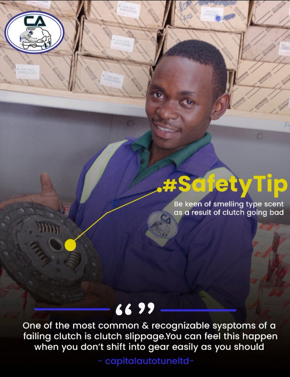 #Safetytip
Like any other part clutches wear down overtime and might need replacement.
Visit our shop today for genuine clutches and other auto parts.as well as our service centre for replacement 
capitalautotune.com 
Gayaza road -kyebando after kalerwe.