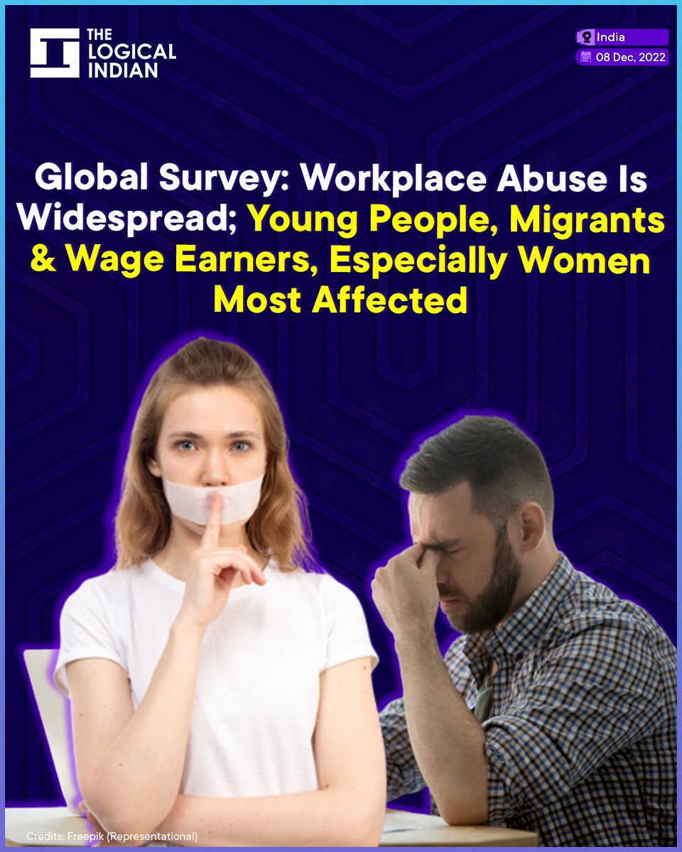 LogicalIndians's tweet photo. A survey of workplace violence and harassment worldwide discovered that abuse is widespread and particularly pronounced among young people, migrants, and wage earners, especially women.
#workplace #women #migrants #wageearner #abuse https://t.co/fIfHi97KHa