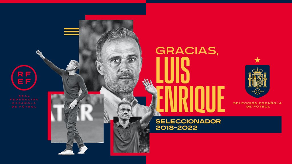 El Partidazo de COPE on Twitter: "🇪🇸 ÚLTIMA HORA | La @RFEF anuncia la salida de @LuisEnrique21 como seleccionador 🆕 Debe arrancar un nuevo proyecto para Selección Española de Futbol 📻 #