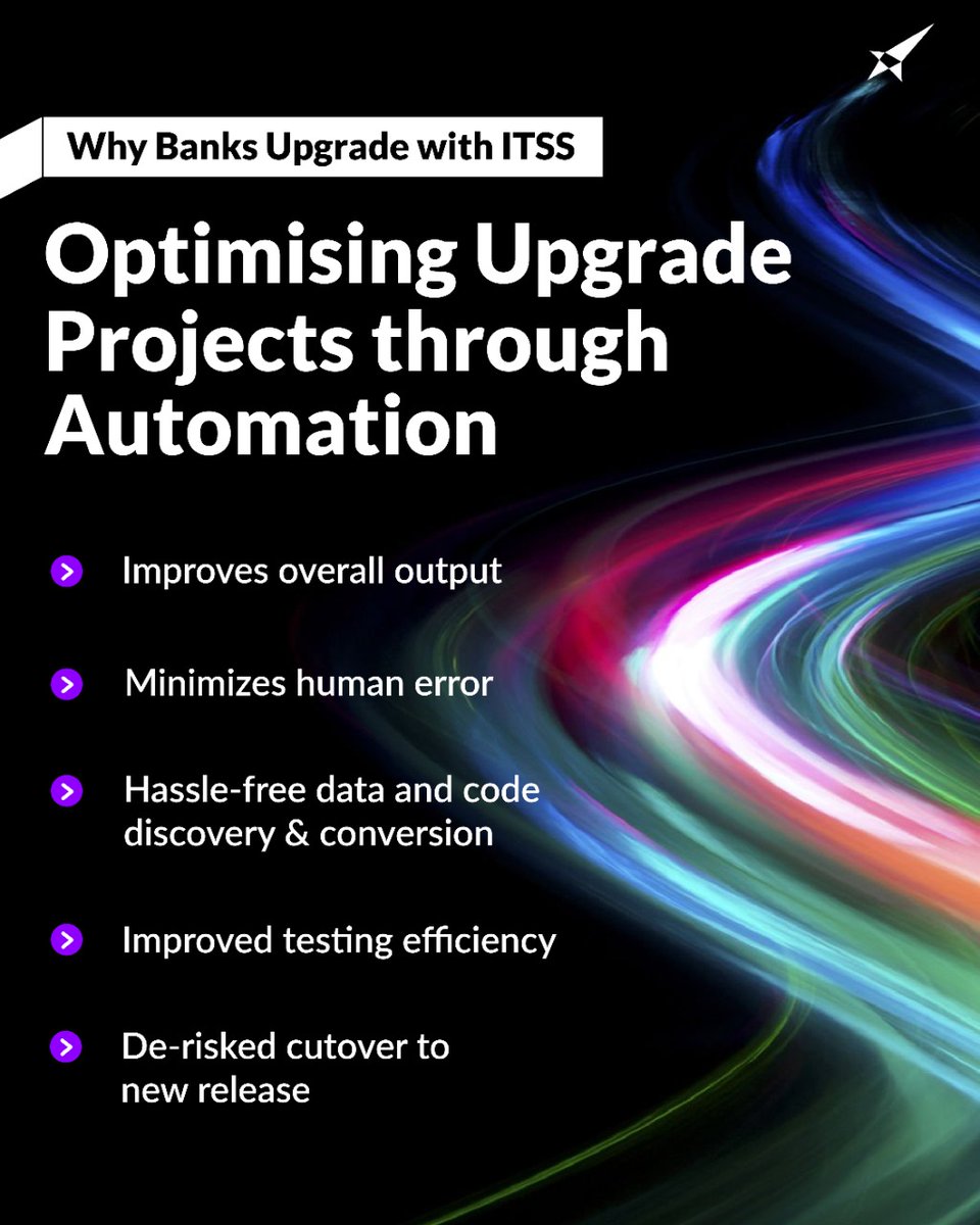 TeamITSS's tweet photo. Our successful track record with #Upgradeprojects is a result of our #timetested approach & our constant pursuit to better mitigate project risks through #automation. Our proprietary tooling reduces human error & project timelines.
Chat with our #UpgradeExperts in the comments. https://t.co/cRRZNtwXmd