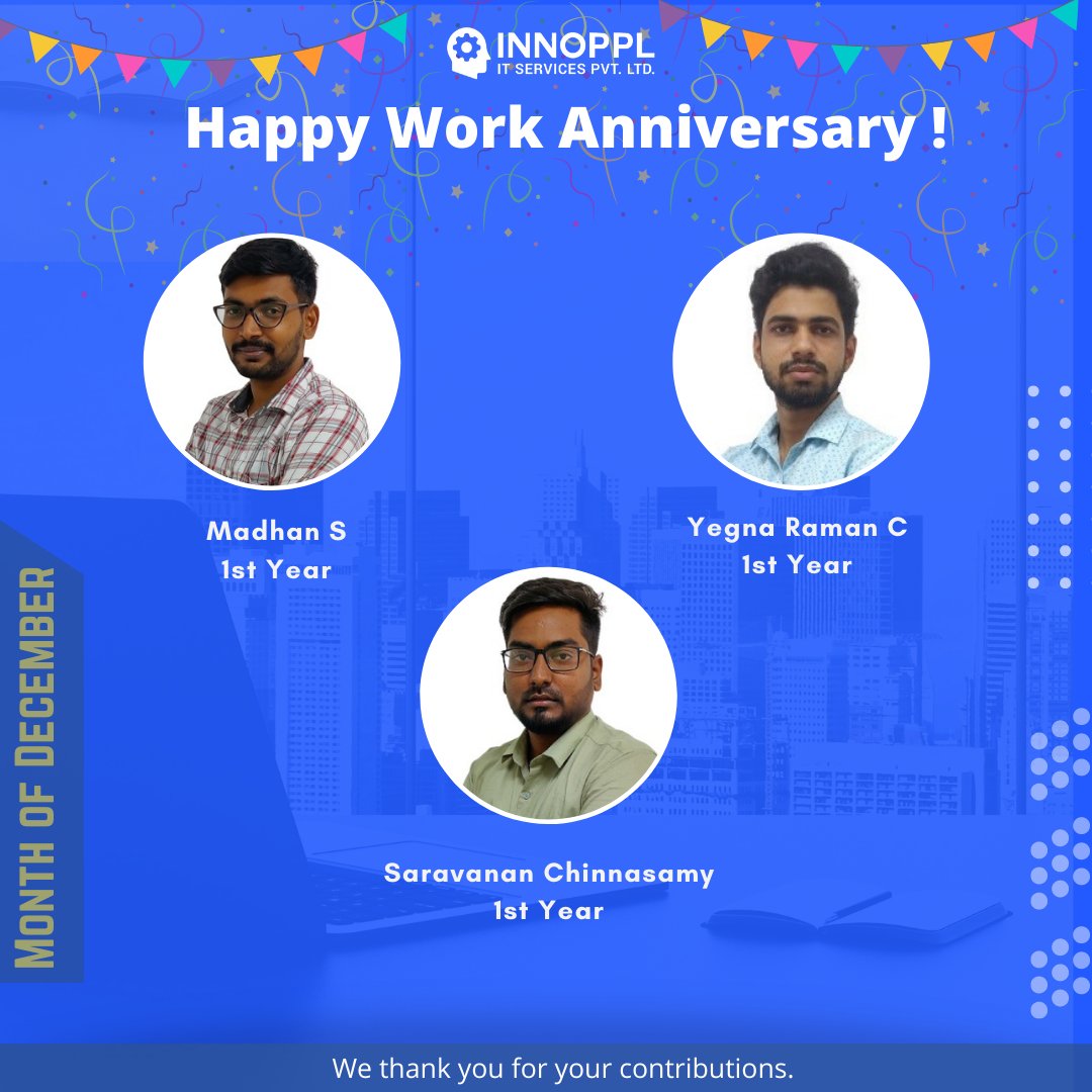 Innopplinc's tweet photo. 👏Thank you for all your contributions.
😍Congrats on completing one more year with #TeamInnoppl & looking forward to many more years of travel with you!🚀
#workanniversary #anniversarycelebration #workanniversarycelebration https://t.co/Kw9DrhtZJD