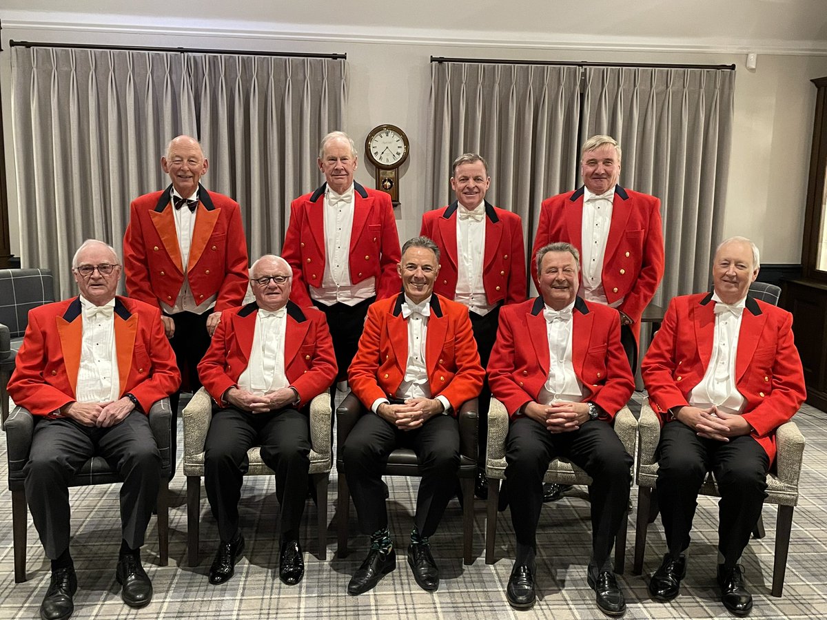 RoyalJersey's tweet photo. Fabulous evening for current Captain, Phil Bolton’s Dining Out. Superb tasting menu thanks to Head Chef Kris.  Great to see so many Past Captain’s able to make the evening along with past and present committee members. Thanks for a great two years, Phil https://t.co/ESQbPr5zCx