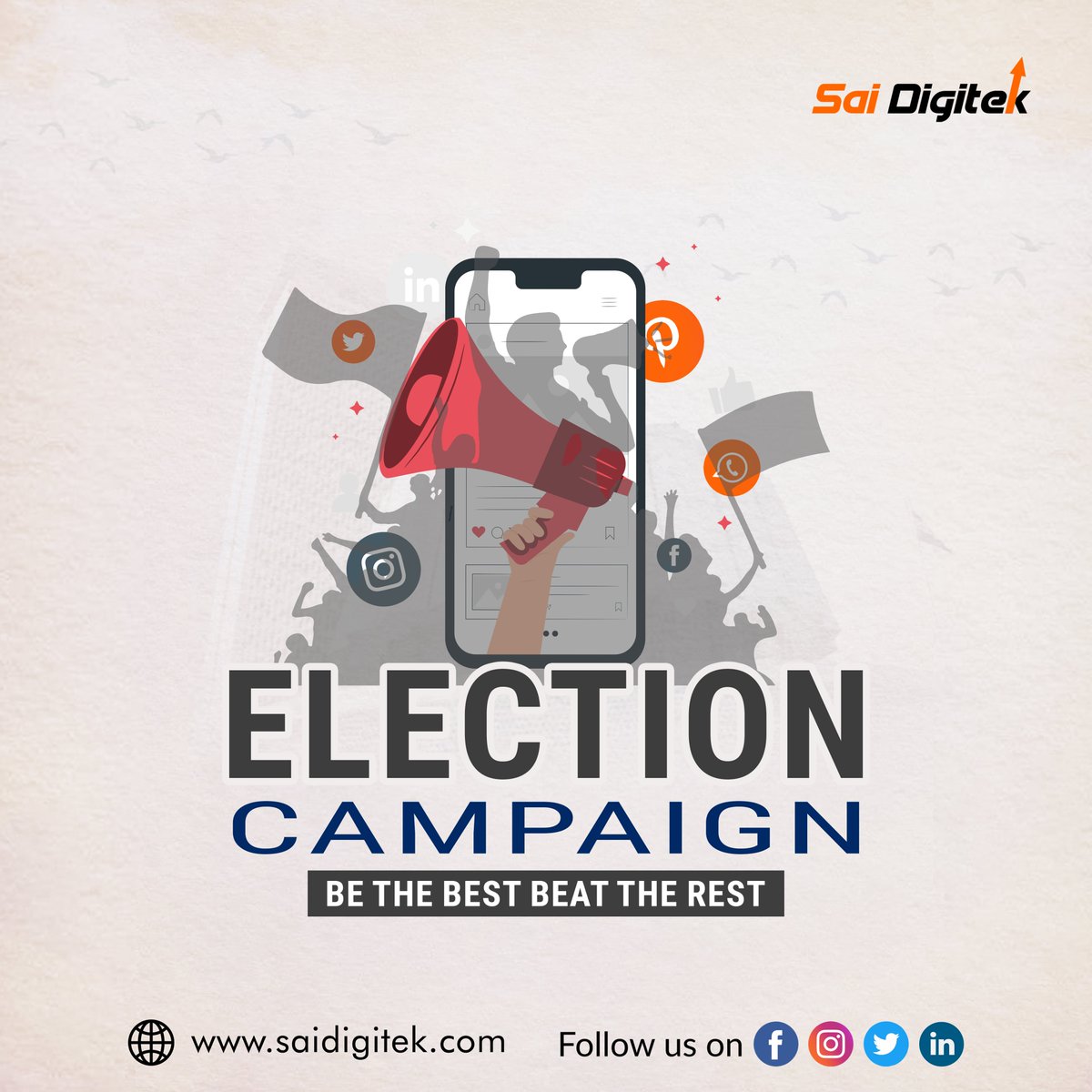 SaiDigitek's tweet photo. "Election Campaign, be the best beat the rest"
.
.
#saidigitek #pragency #PoliticalAgency #politicsindia #campaigning #WeAreHere #Election2022 #GujaratElectionResult #Congress #जनरल_बिपिन_रावत #राष्ट्रीय_पार्टी #mainpuriloksabhabypoll #gujratelection2022 #गुजरात #ThursdayMorning https://t.co/64ymOqFZUh