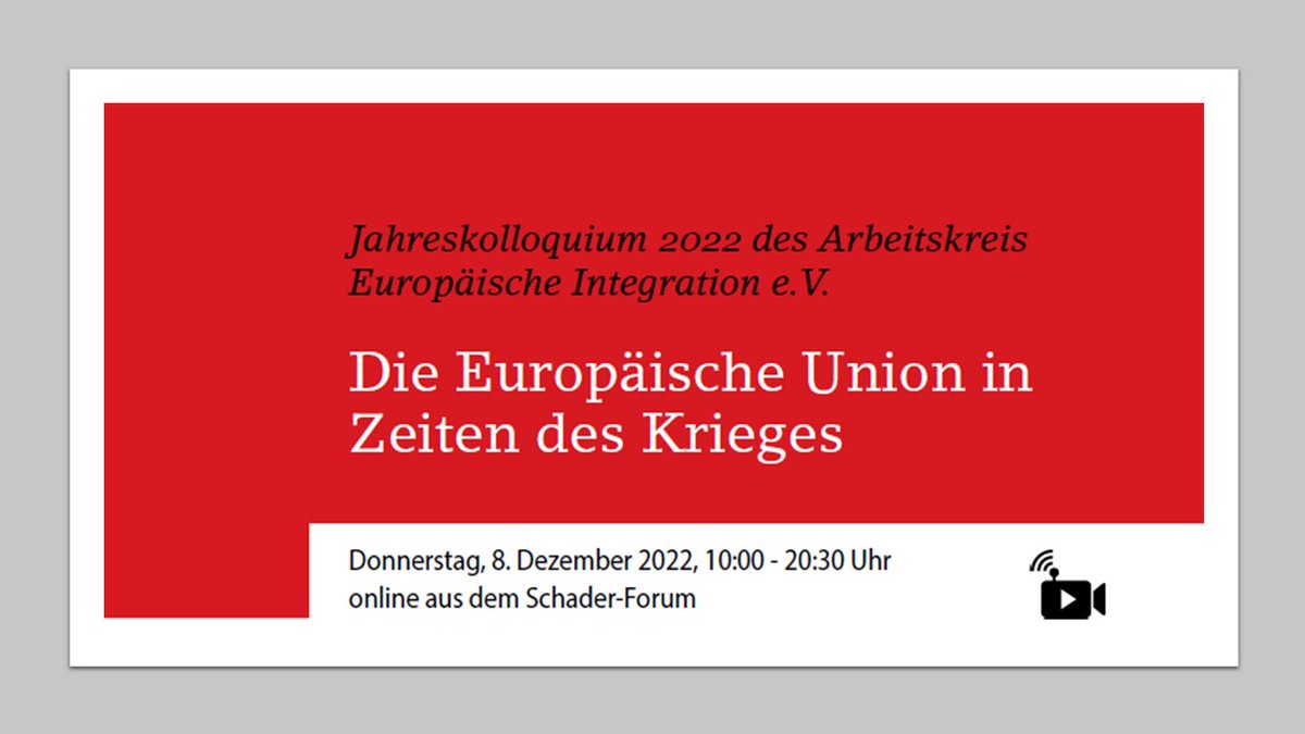 Heute sprechen wir über "Die #EU in Zeiten des Krieges" mit spannenden Vortragenden aus der Politik- und Rechtswissenschaft sowie mit Praktikern aus der EU. Join us! <a href="/AEI_eV/">Arbeitskreis Europäische Integration e.V. (AEI)</a> <a href="/TUDarmstadt/">TU Darmstadt</a>
Mehr Infos: lnkd.in/dzr8vRfX
