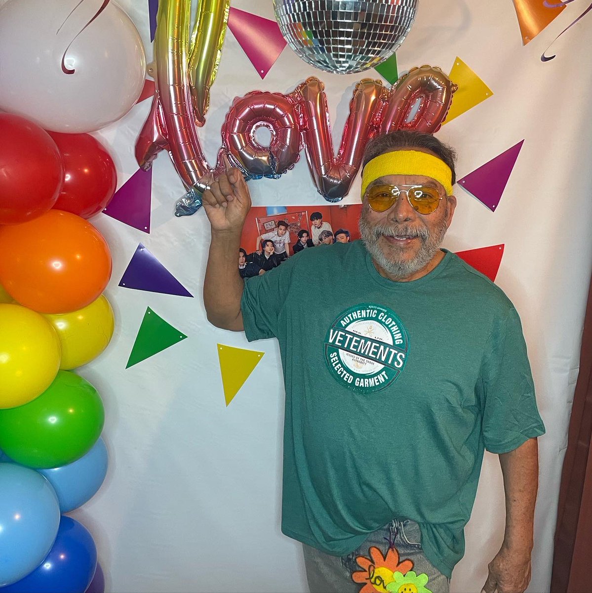 yeaaaahimhobi's tweet photo. My father dressed as yoongi for my bts themed birthday party this year! Honestly the best day of my life 😭🥰 https://t.co/IN2PRg9e8C