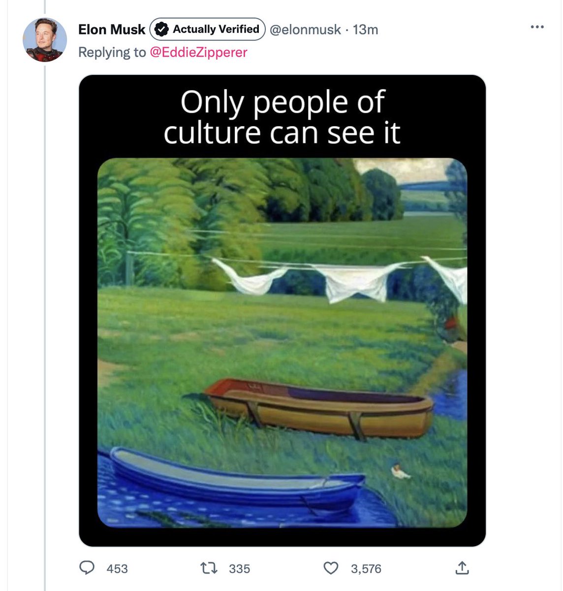 Elon Musk just tweeted this nod to Pepe in response to someone sharing an article about him purging left-leaning accounts.