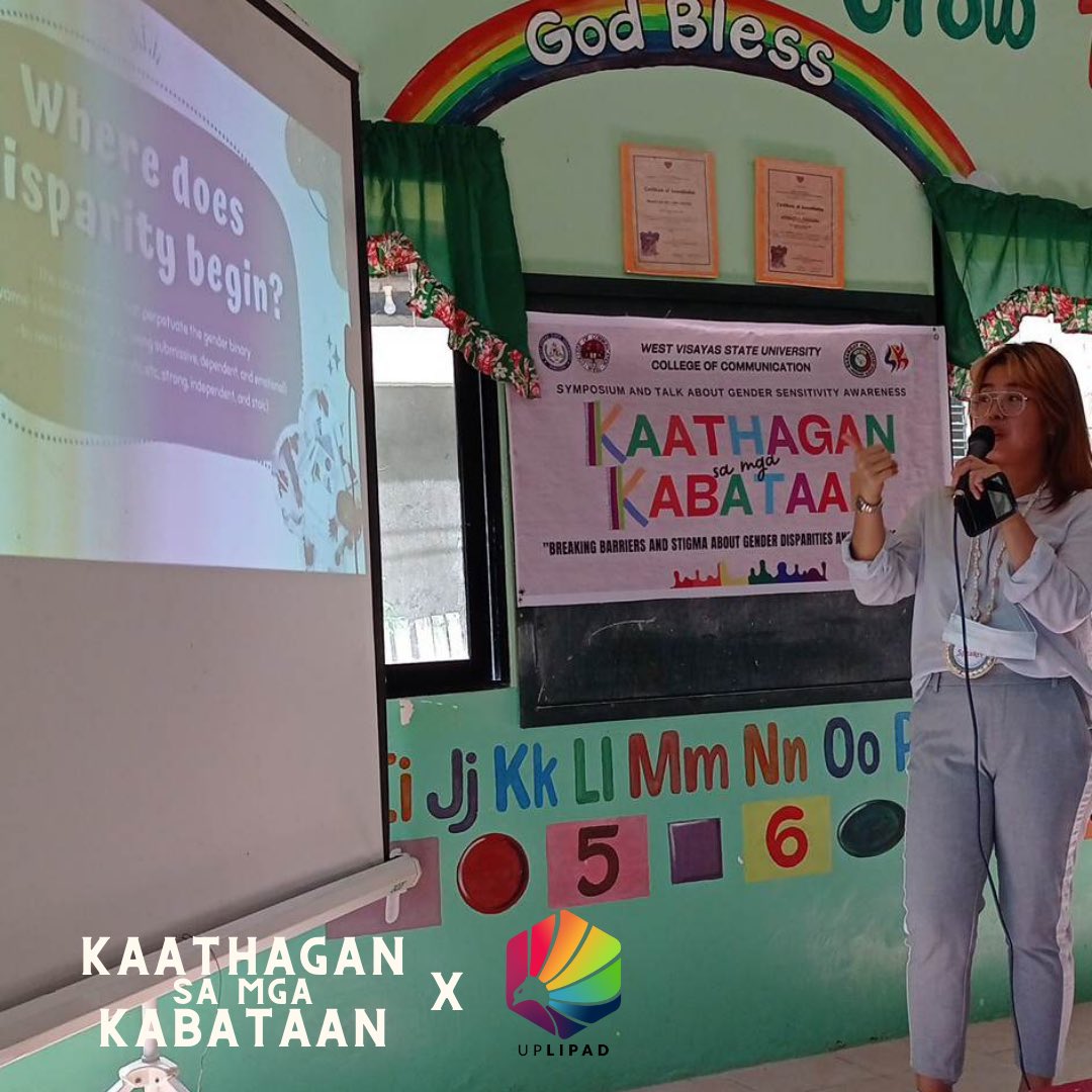 uplipadofficial's tweet photo. UP Lipad joins West Visayas State University in their symposium on "Breaking Barriers and Stigma About Gender Disparities and Gender Issues.โ The talk geared towards the promotion of gender sensitivity and awareness in the youth.
#SOGIEEqualityNow #PassADB #BreaktheStigma https://t.co/8Qoc4FeamL