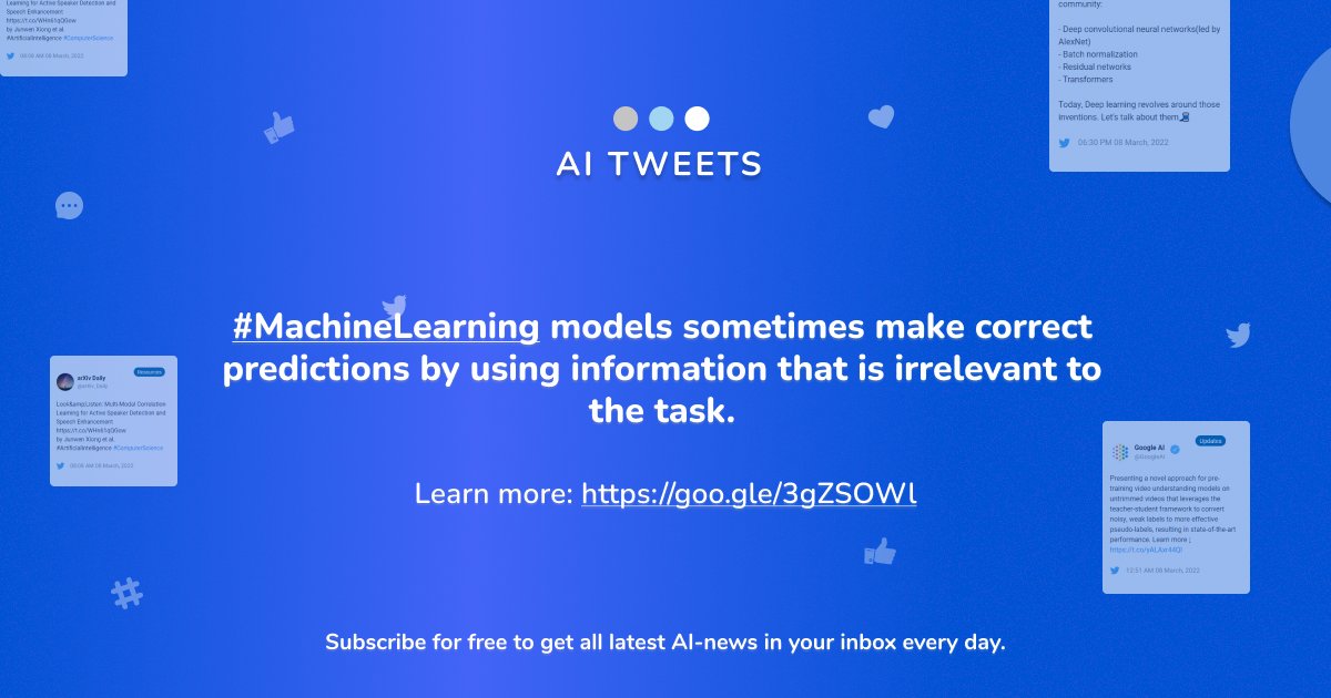 AITweetsco's tweet photo. The core idea is to introduce nonsense shortcuts to the training data and verify that the model learns to apply them!

Learn about a new protocol for evaluating input salience methods, which can help verify that a model isn’t relying on such information → https://t.co/WGlJ48Vn8N https://t.co/NMulXAywxE