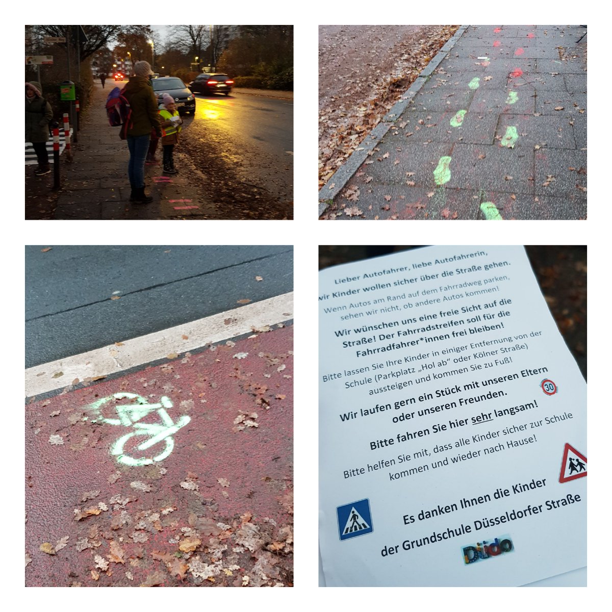 Heute an der Grundschule Düsseldorferstraße die Aktion "Sicher zur Schule!" als Kooperation des BUNDs, dem Klimaquartier Osterholz mit Unterstützung der Gesundheitswerkstatt Osterholz. <a href="/bund_hb/">BUND Bremen</a> Mehr Bewegungsförderung auf dem Schulweg!