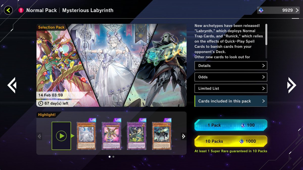 YuGiOh! Master Duel Guide on Twitter "NEW SELECTION PACK Mysterious