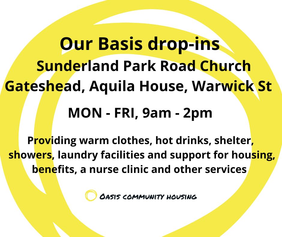 Bitter cold can be life-threatening for people facing homelessness. Our drop-ins are a lifeline for rough sleepers, providing warm clothes, hot drinks and other essentials as more snow and cold weather is forecast. Opening hours below. Please share oasiscommunityhousing.org/basis/