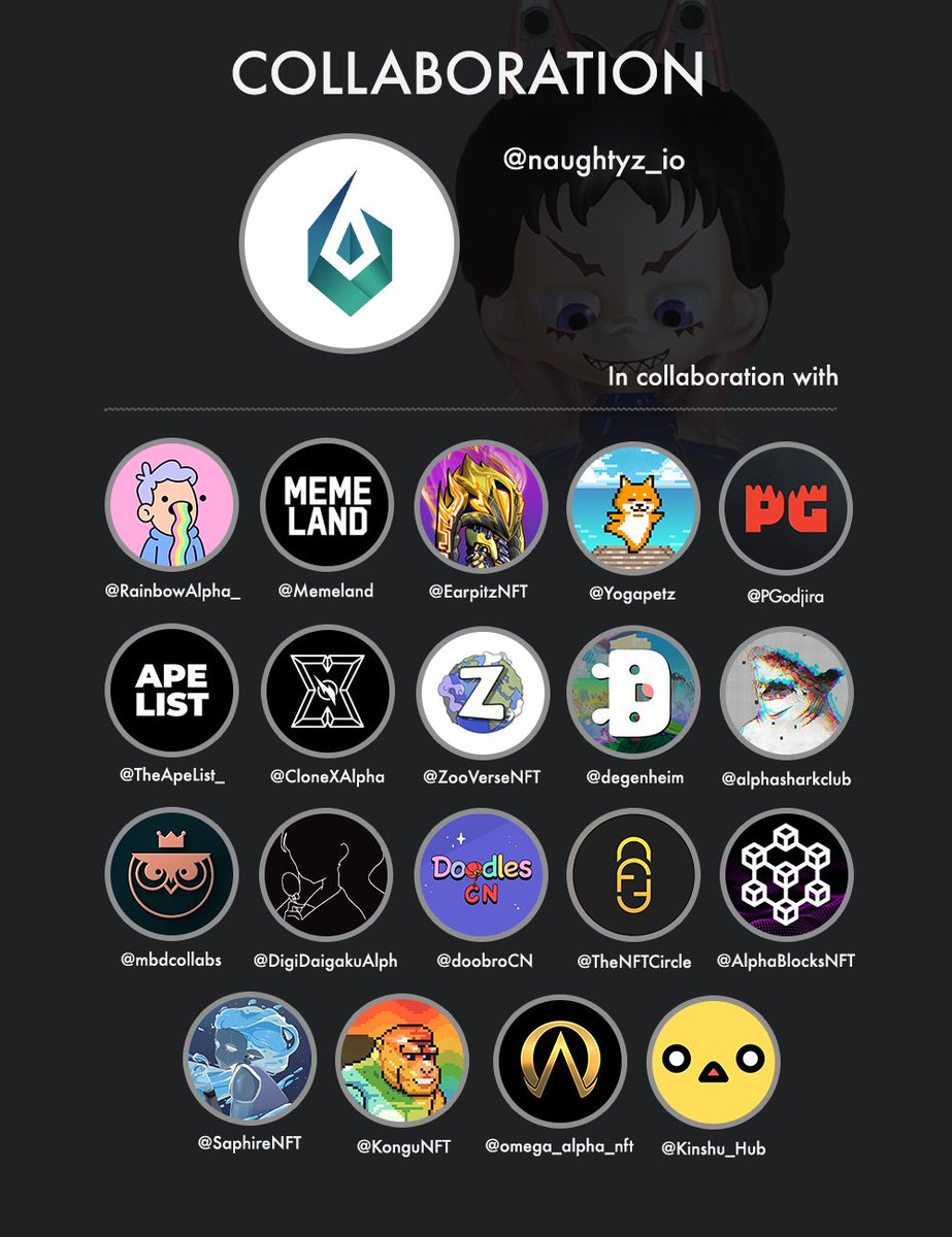 KangerooNFTs's tweet photo. 📺Naughtyz News in highlight!

Naughtyz team proudly present the partnerships with the best Web3 communities!
Thank you to all for your loves and supports!
Stay tunes for our BIG MINT DATE!😍

✅Date and time: December 20th 2pm GMT

#NFT #NFTgame https://t.co/AbNmWV1tBr