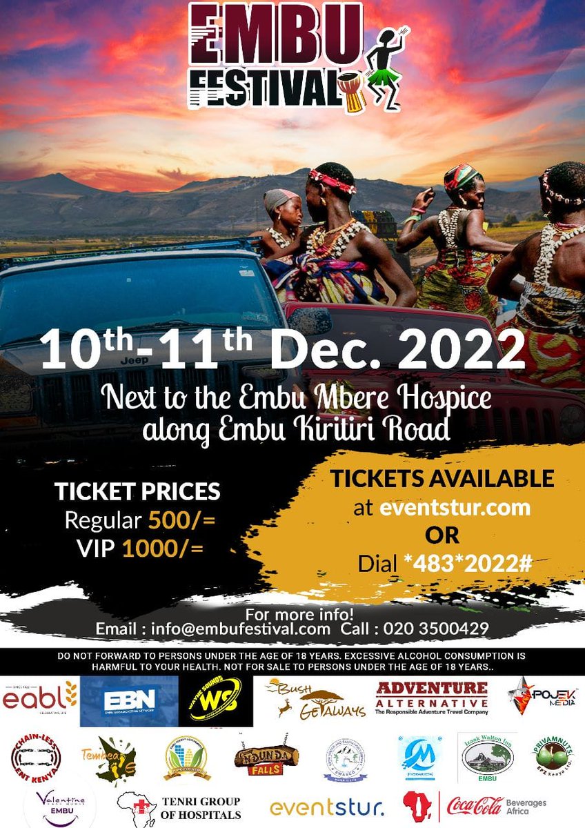 EmbuFestival's tweet image. A JALOPY A DAY, KEEPS THE DOCTOR AWAY!" 🩺👊
     ______________EMBU FESTIVAL🪘____________ 
          The Ultimate 4X4 CHALLENGE.
Date; 10th - 11th Dec.2022.

*Route along; Embu - Kiritiri Road. 
*Venue; Next to Embu Mbere Hospice
#QuickmartIvanka #DriveInn #NairobiAllWhite