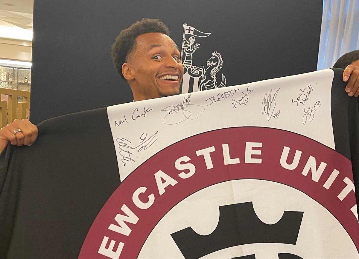 NewcastleQatar's tweet photo. Wor flag 😍
Thanks to everyone at @NUFC for the great event and the amazing engagement with the fans. #NUFCinRiyadh #NUFC https://t.co/h2qf1w8kBb