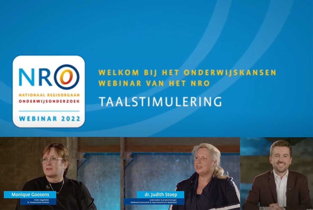 JudithStoep's tweet photo. De webinar van Onderwijskansen van @hetnro over #taalstimulering door Monique Goosens van de Paulusschool @deltascholengrp, Mark Wijsman en mijzelf @ExpertNed @Radboud_Uni @WerkplaatsOAN   is hier terug te zien: https://t.co/816HLSsGnW https://t.co/dbAHRaQSeb