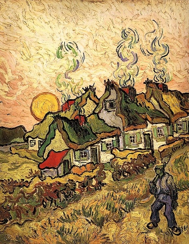 impression_ists's tweet photo. Vincent van Gogh - Thatched Cottages in the Sunshine https://t.co/7A11NrPube