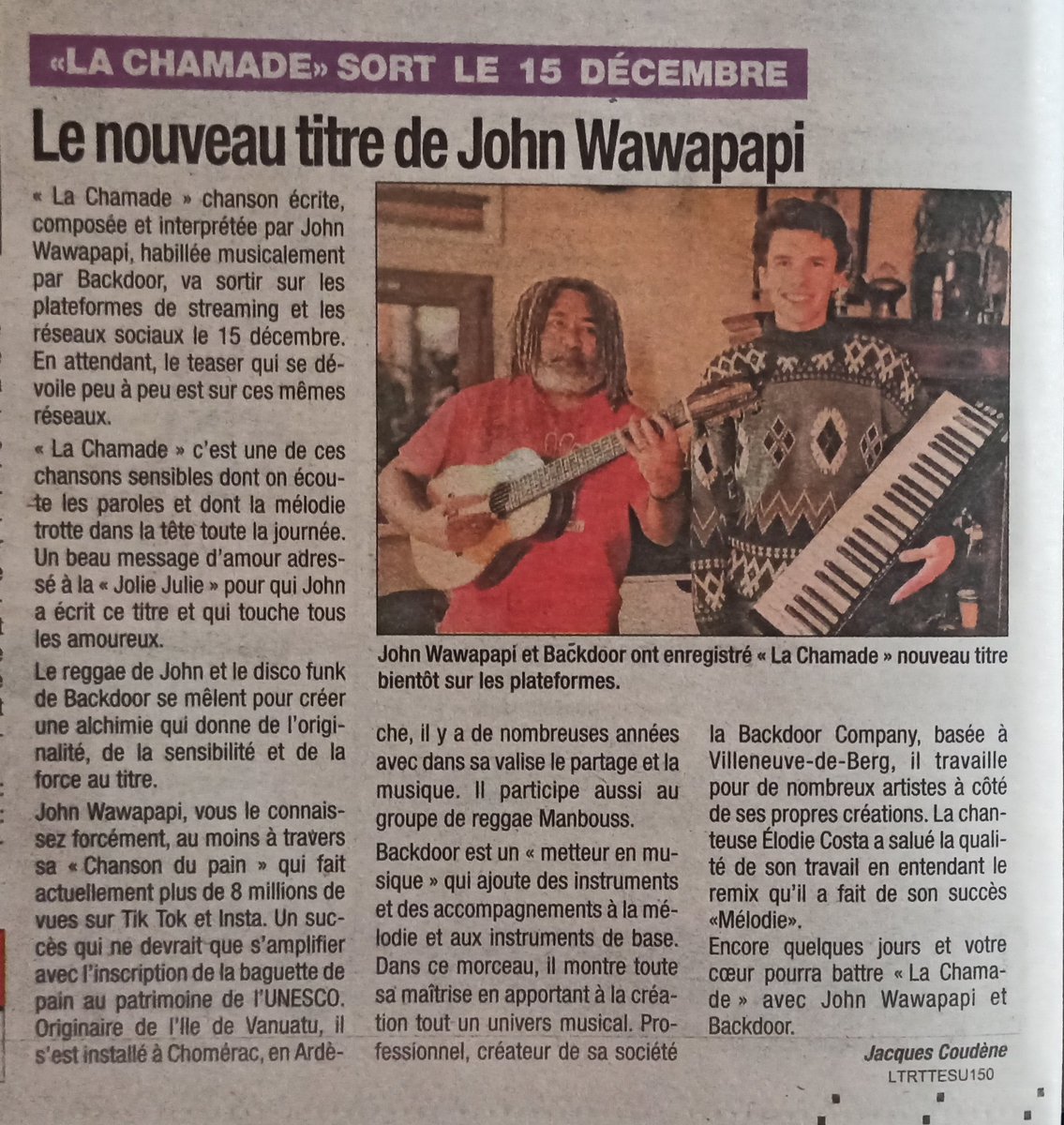 Merci infiniment <a href="/LaTribune07/">La Tribune 07</a> 🙏❤

#presse
#ardeche 
#chanson 
#France