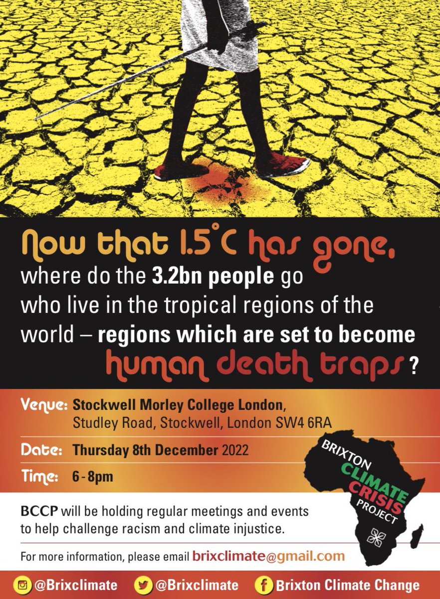 BrixClimate's tweet photo. TONIGHT !! 6pm-8pm !!! #BCCP #ClimateCrisis #ClimateAction #uk #climatereparations https://t.co/T8wEHyeYVL