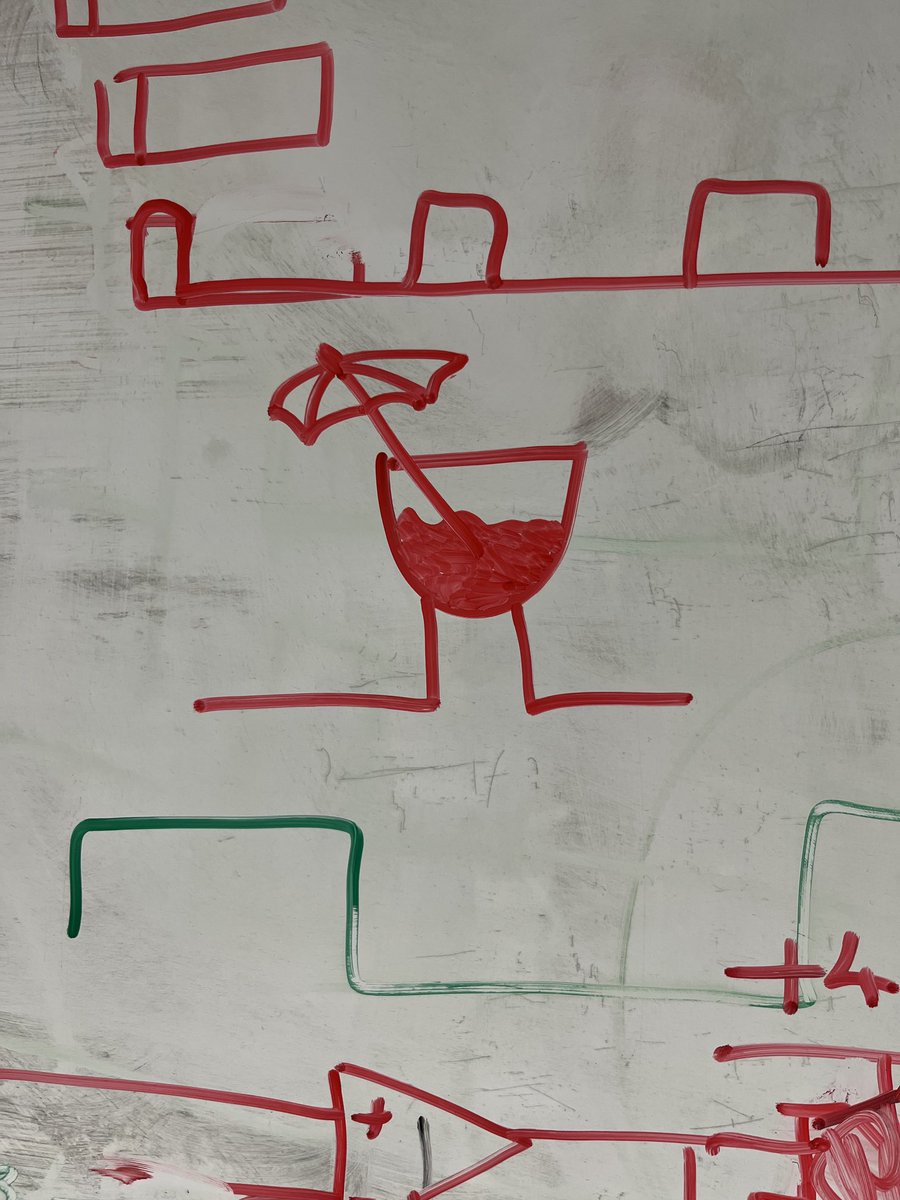 Seen on the development whiteboard … #electronic #circuit #symbol with a cocktail umbrella