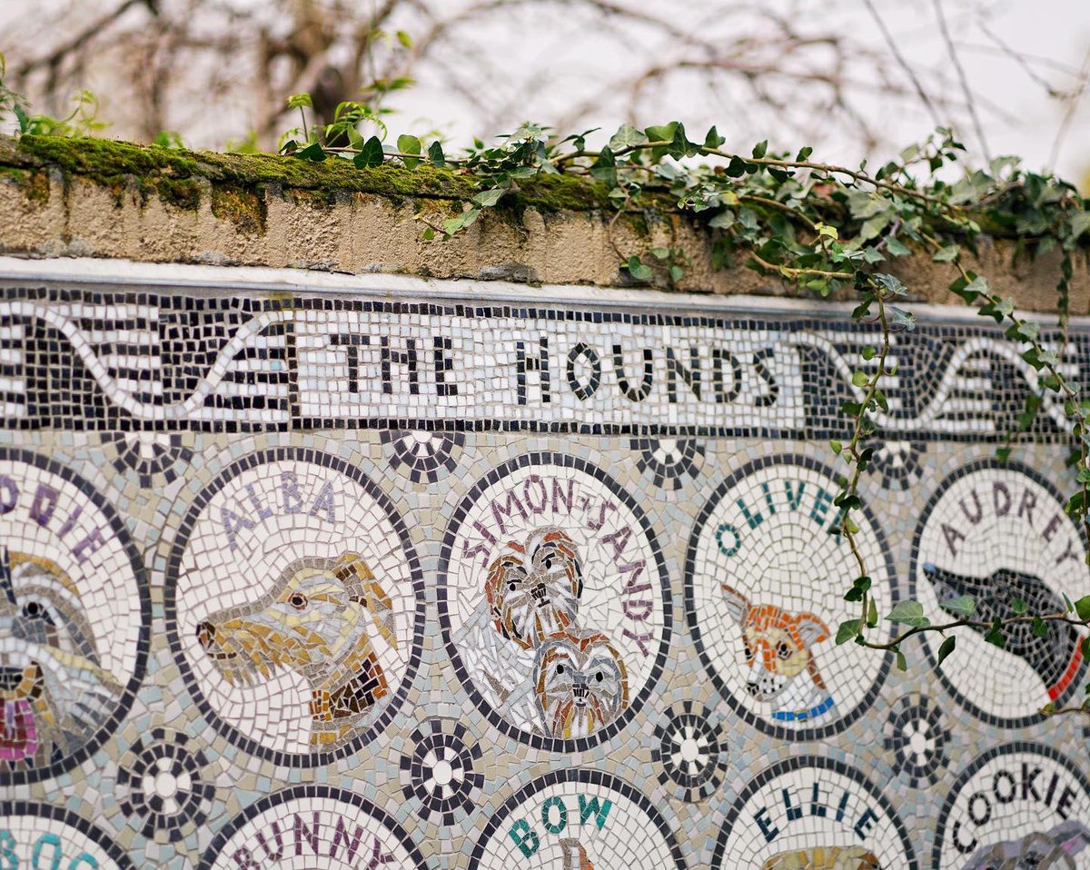 BookwiseOwl's tweet photo. RT @FootwaysLondon: Hounds of #Hackney Downs
No park is complete without its dogs, and this mosaic pays joyful tribute to them. It is the work of the #HackneyMosaicProject which helps people recovering from addiction and mental health problems create ar… https://t.co/AWwuihN45M