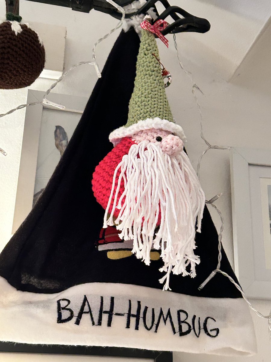 thattic's tweet photo. Christmas decorations in our Attic flat ⁦@cottonpodshop⁩ Mr and Mrs Claus on our festive hats 🎄 https://t.co/gn1Pnje5ht