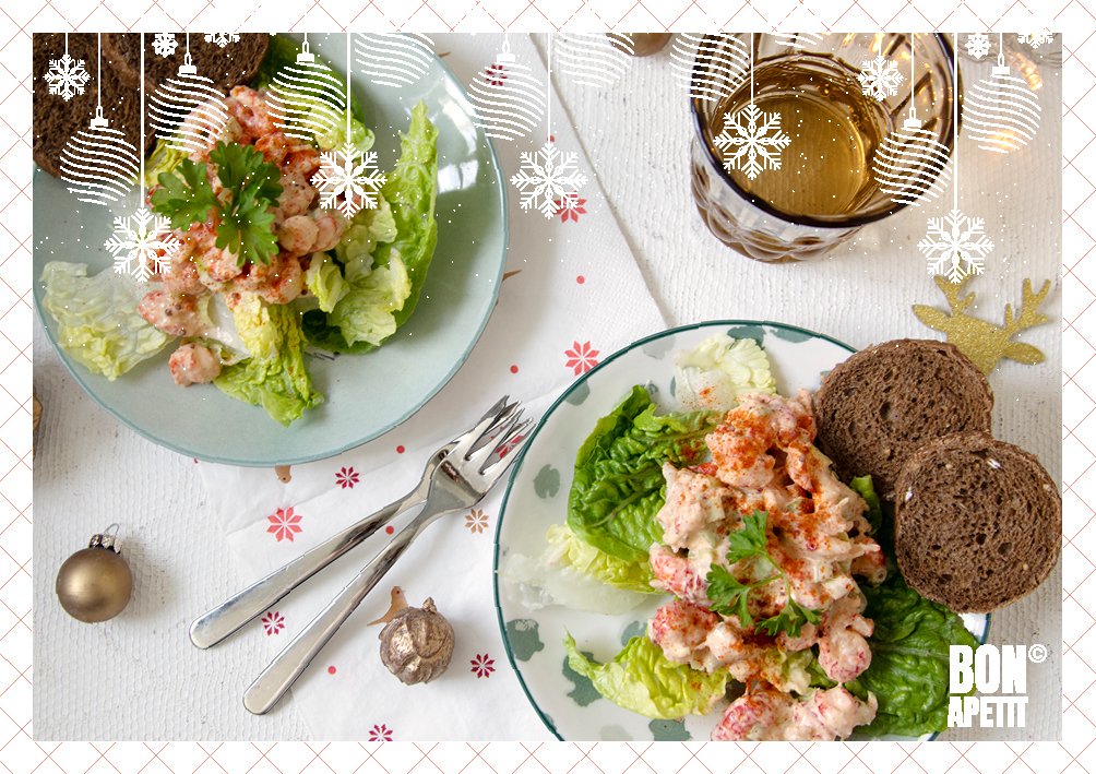 Ik heb recept van een #rivierkreeftjes salade voor het #kerstmenu. Je kunt het eten bij de #lunch op een #broodje, bij de #borrel op #stokbrood of een #toastje. Serveer op een bordje met Romeinse sla (little gem) en je hebt een heerlijk #voorgerecht. bonapetit.nu/recept/rivierk…