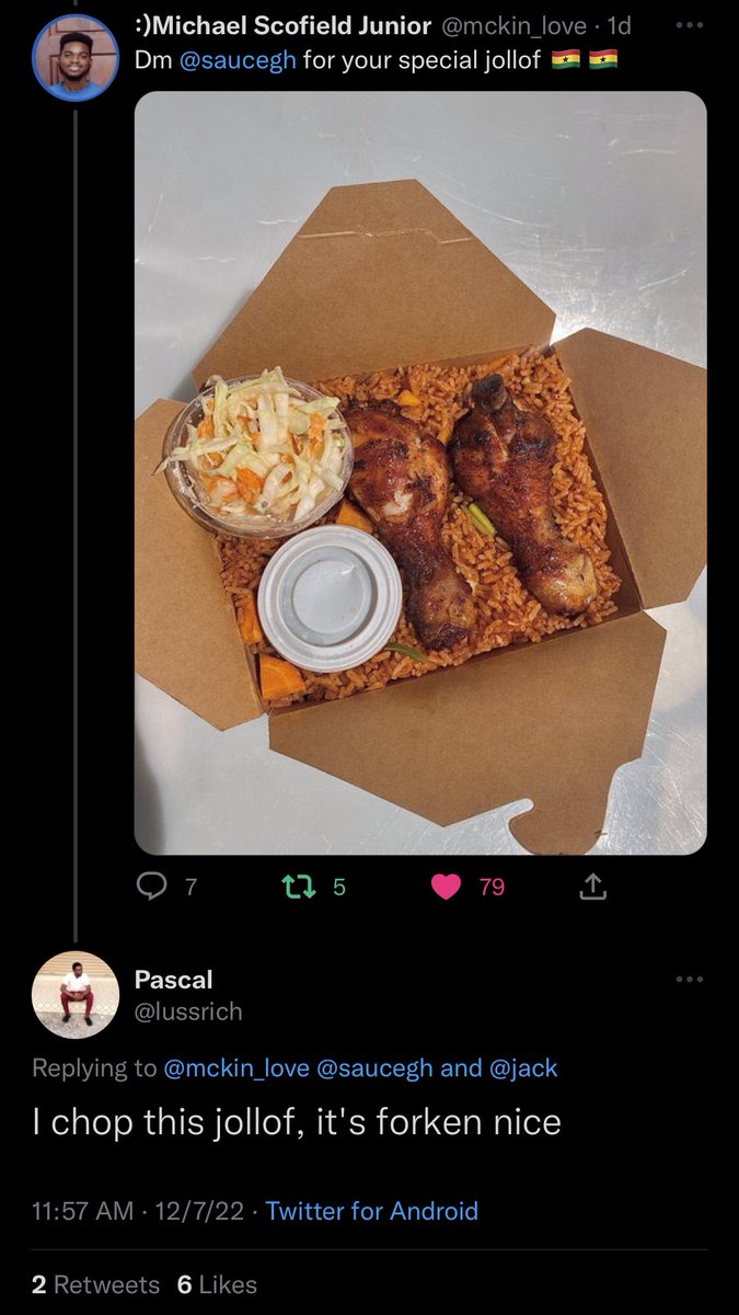 saucegh's tweet photo. What are you waiting for?
Its only 55ghc and can feed 2 people

Call 0592727570 to order, or send a dm
Taking pre orders till 12pm https://t.co/W1FtCjutJD