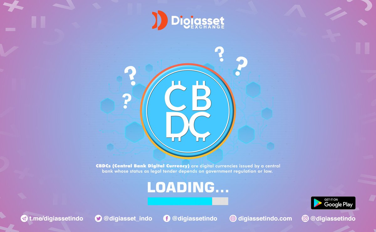 Digiasset_indo's tweet photo. CBDCs (*Central Bank Digital Currency)* are digital currencies issued by a central bank whose status as legal tender depends on government regulation or law. 

#CBDC #FIAT #Bitcoiners #ledger #stock #NFTCollection #Satoshi #cryptocurrency #Exchange https://t.co/HjpZUbD2k6